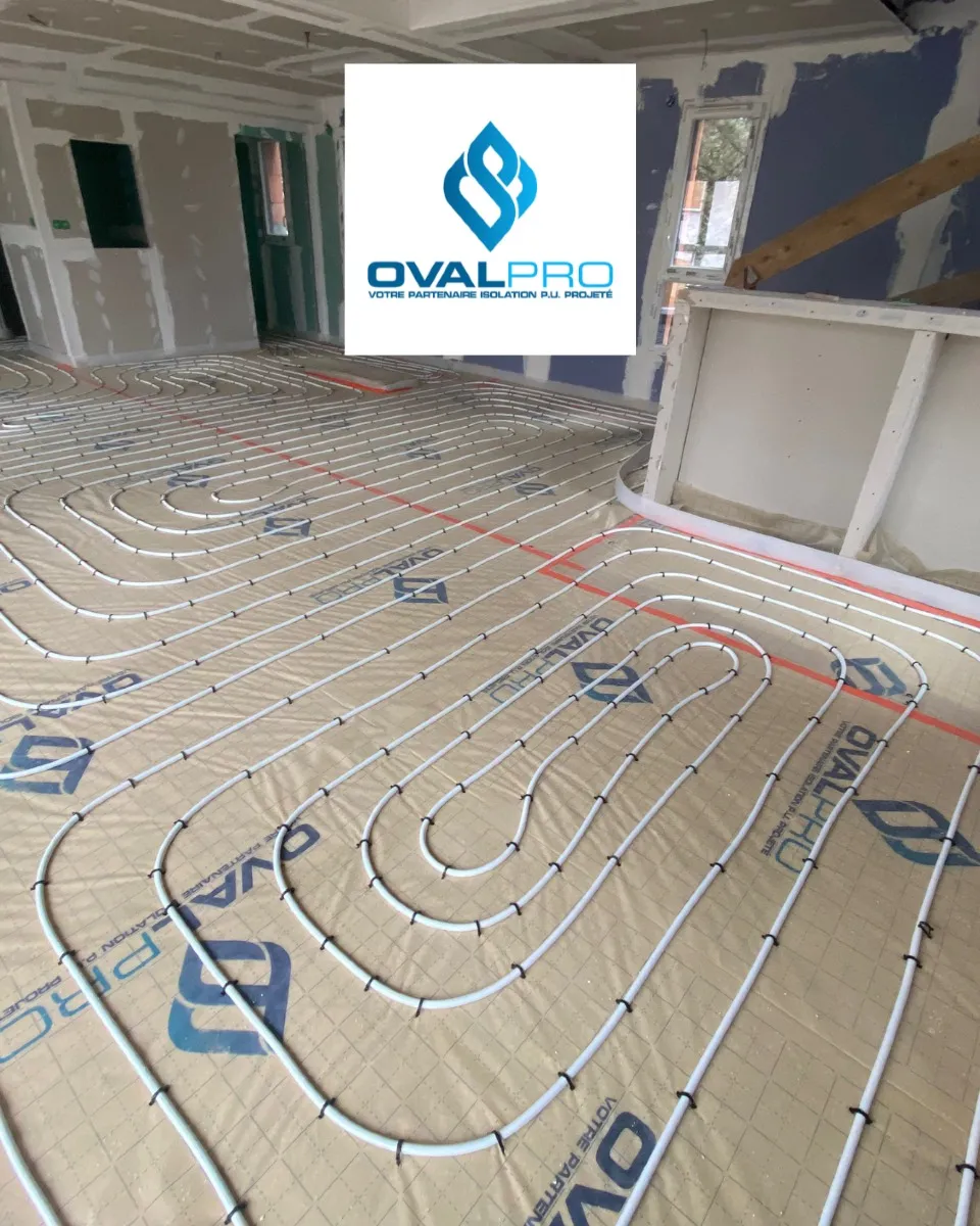 Plancher chauffant avant coulage chape — tubes bien disposés